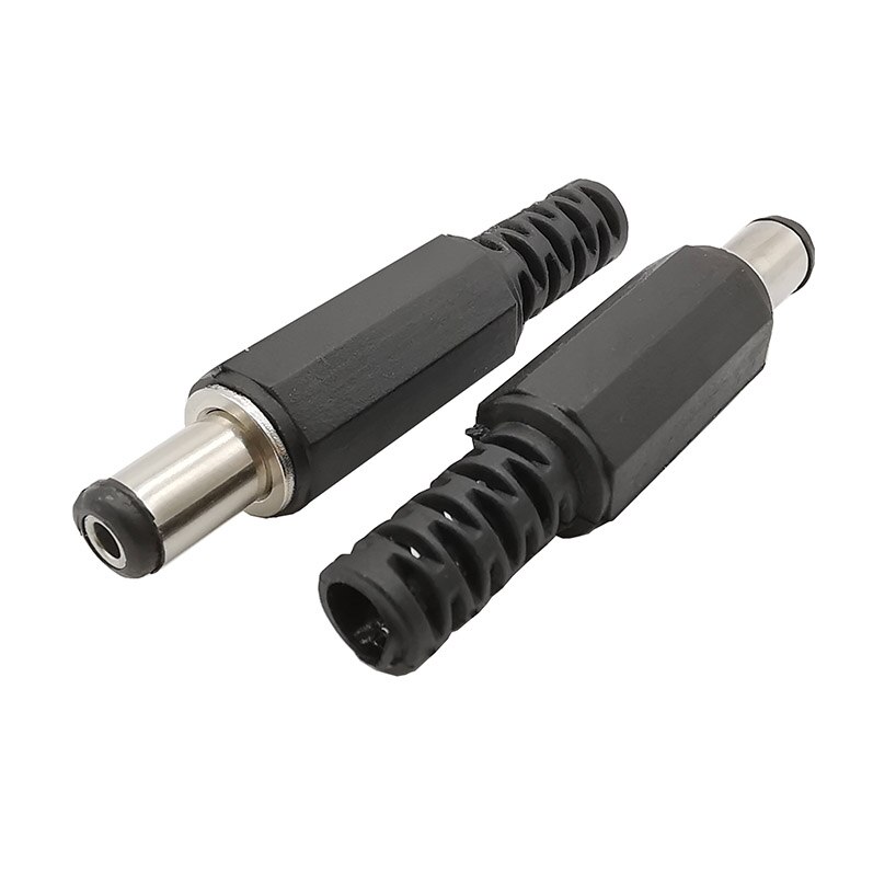 5/10/20Pcs 9mm Length 5.5 x 2.5mm DC Power Plug Electric Connector 5.5*2.1MM Male Plug Wire Charge Adapter