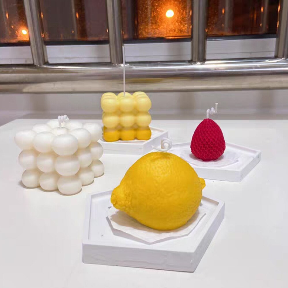 Candela al limone fai-da-te stampo in silicone aromaterapia formaggio arancia fragola candela sapone che fa muffa
