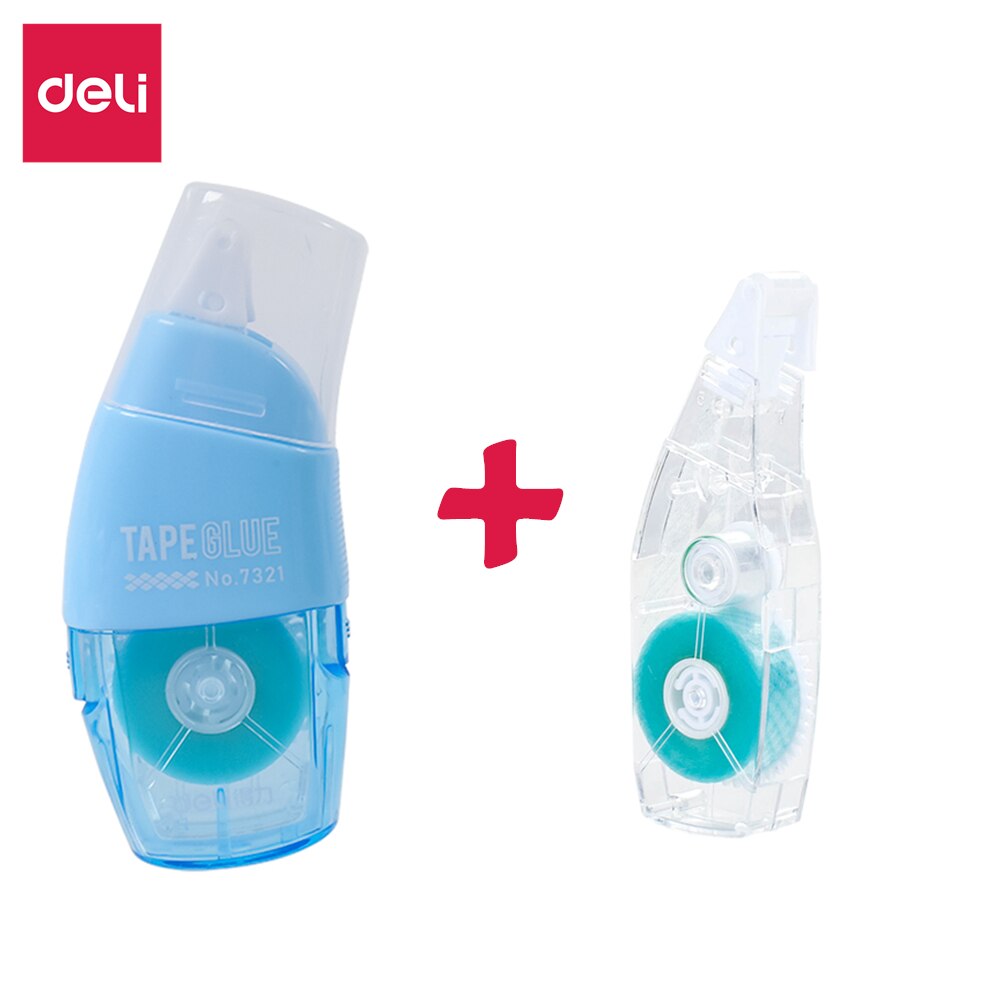 Deli Adhesive Roller With Refill Double Sided Adhesive Dots Stick Glue Dot Liner Petit Disposable DIY office school: Blue With Refill