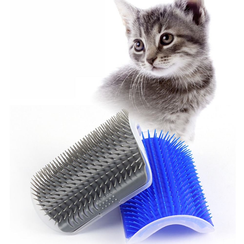 Brosse d'angle de Massage pour chat, produits pour animaux de compagnie, peigne auto-toiletteur, brosse pour le visage avec un peigne chatouillant, outils