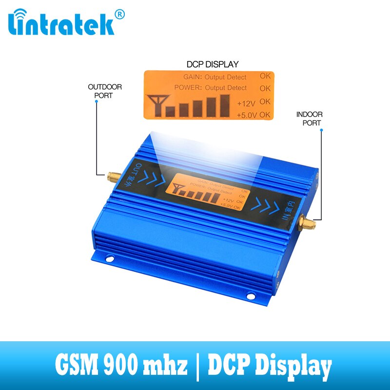 Lintratek amplificateur de Signal GSM 900mhz amplificateur de communication de signal cellulaire GSM 900 voix et appel 2G répéteur + antenne Yagi