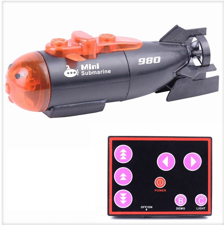 8cm Cool fun mini RC submarine toys for boys kids children smart boat indoor summer water toys: Default Title