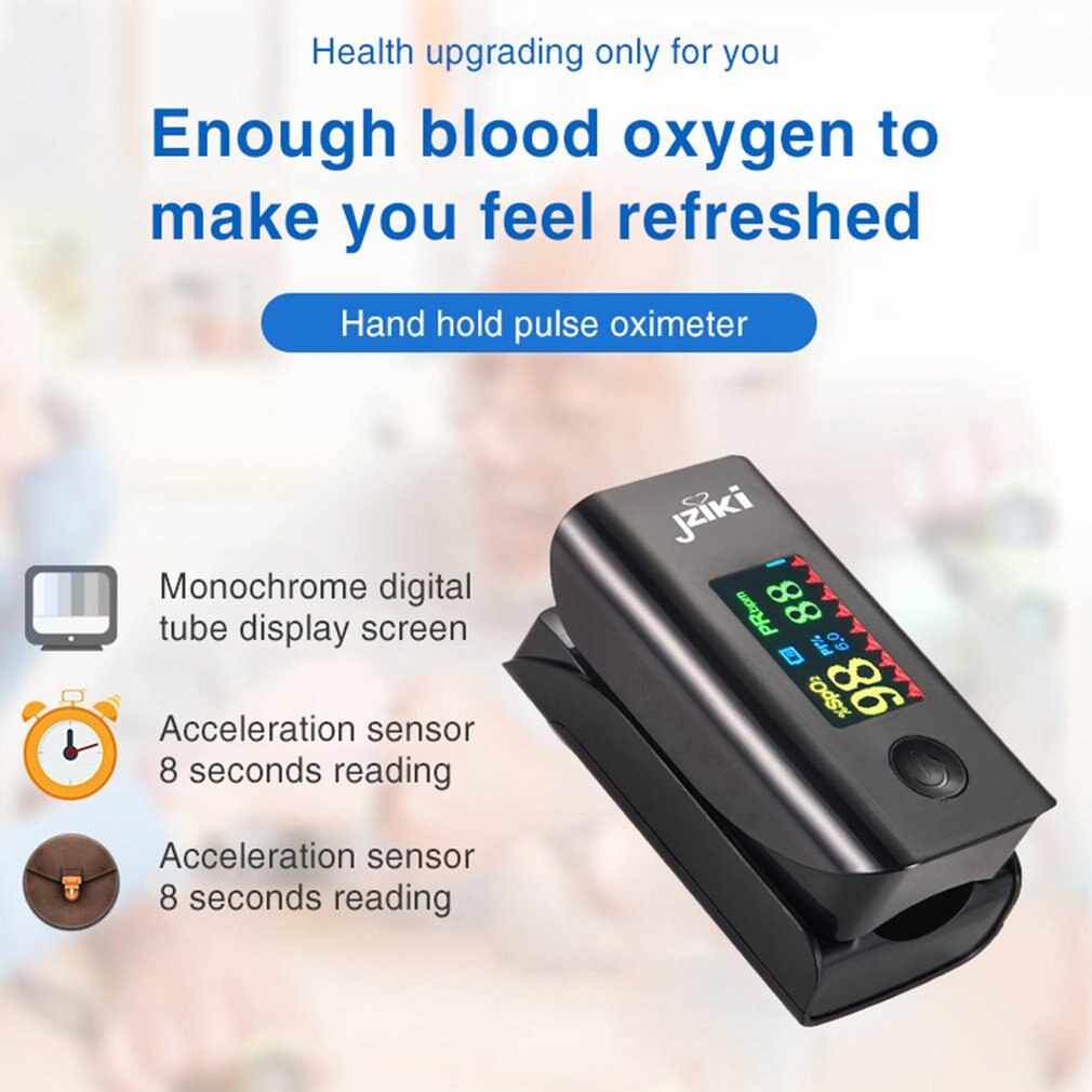 Pulse Monitoring Blood Oxygen Saturation Monitor Finger Clip Oximeter LCD Screen Digital Display Health Test Household Oximeter
