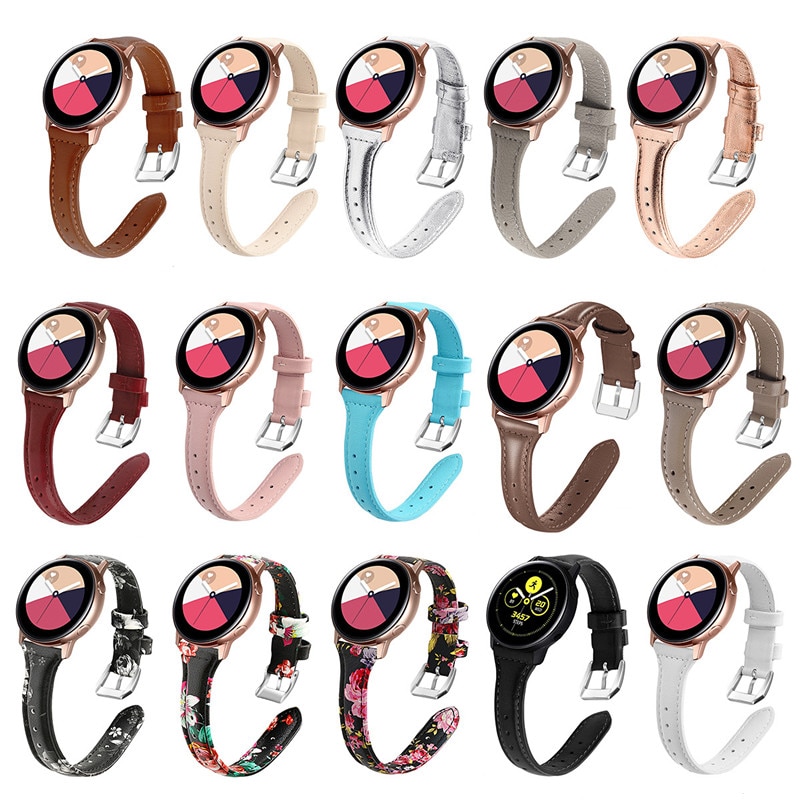 Bandjes voor samsung galaxy watch active, leren bandjes voor galaxy watch 20mm , leren bandjes voor galaxy watch 42mm , roségoud