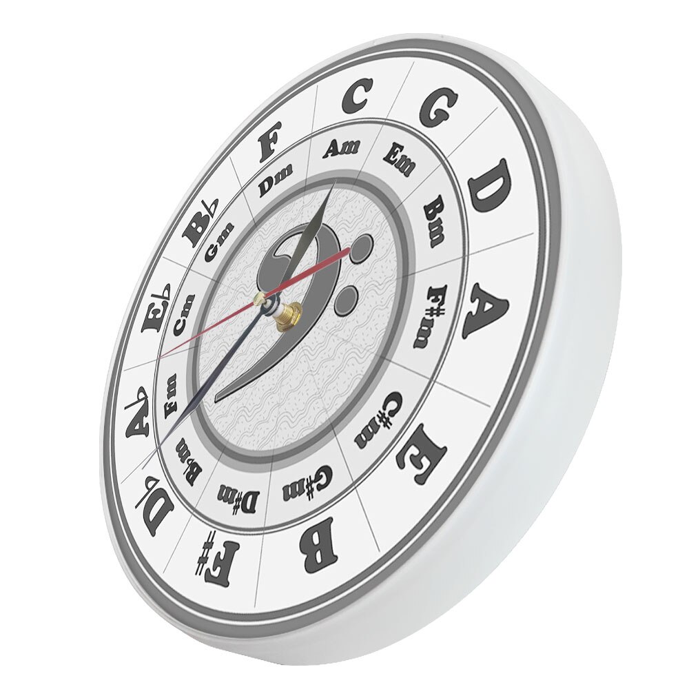Bass Clef Circle Of Fifths Worksheet Wall Clock Home Décor Music Key Harmony Theory Wall Watch Musician Composer Artist