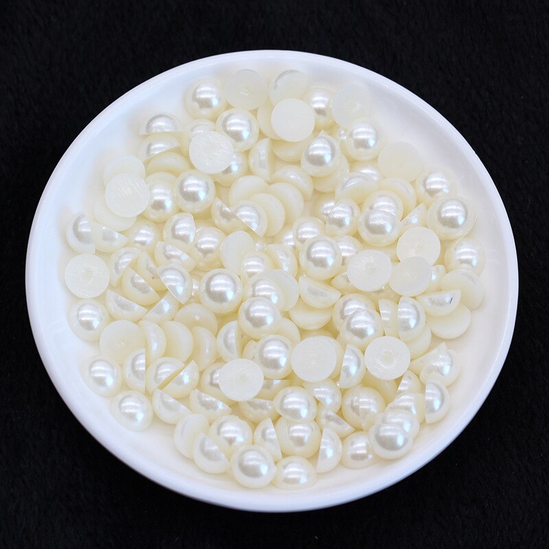 2mm 5000 Uds. Perlas falsas de respaldo plano ABS-Ropa y costura de diamantes de imitación de perlas-Scrapbooking confección de tarjetas perlas: 14-Beige