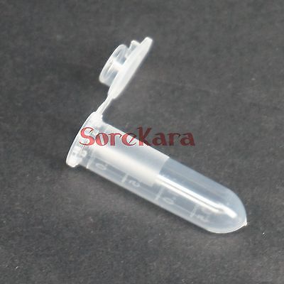 300pcs Scale line 5ml Plastic Centrifuge tube Round bottom Vial Snap Cap For Sample Specimen