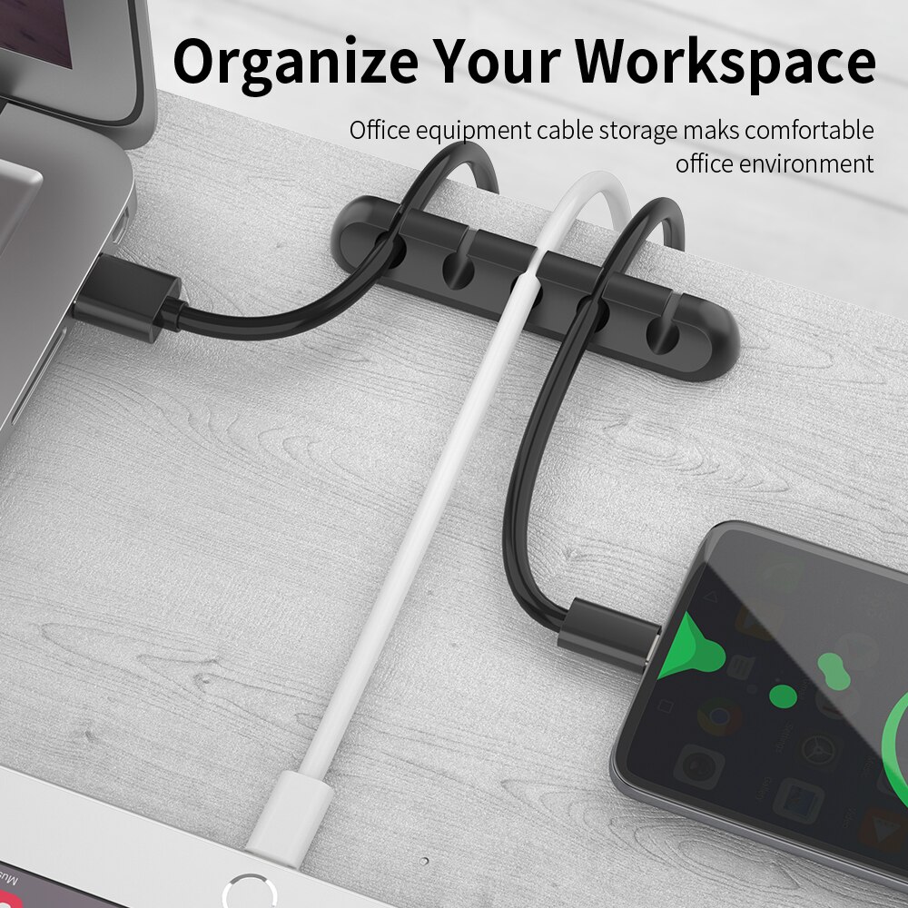 Essager Cables Organizer Wire Holder Clip For Desktop Management Mouse Earphone Cable Winder Protector Mobile Phone Holders