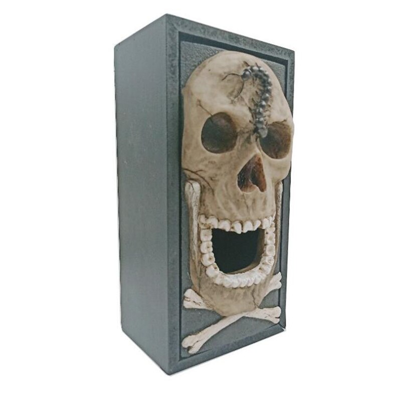 Caja de pañuelos creativa para el hogar, Cráneo divertido, retrato de piedra de ladrillo, orangután, escritorio, sala de estar, baño, caja de pañuelos de resina