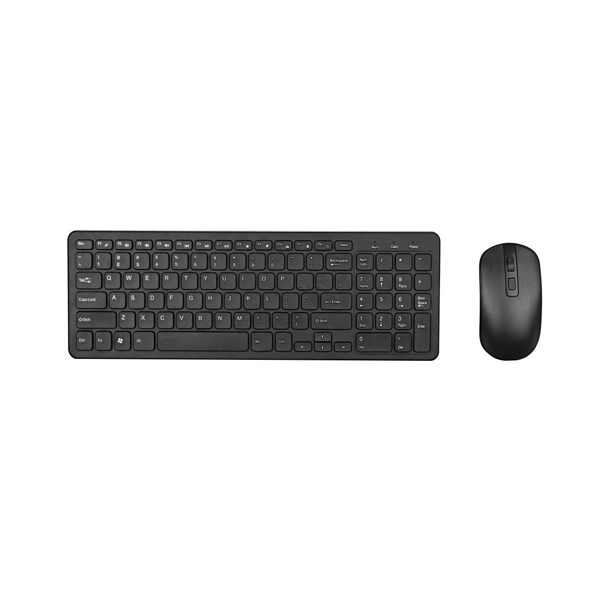 Zestaw Klawiatura Mysz Bezprzewodowa 2.4G - Odbiornik USB Combo do Macbook PC Laptop Ultracienki: Czarny