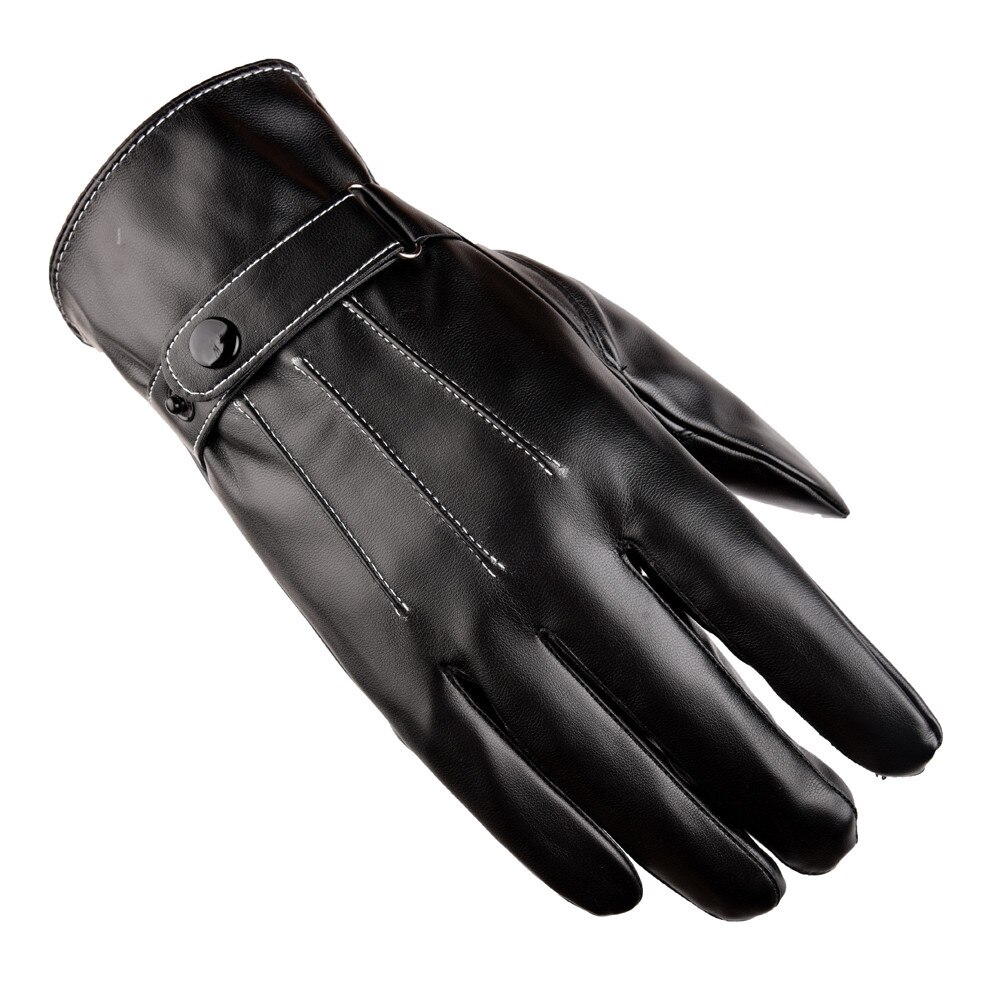 Black Leather Mittens Men Luxurious Leather Winter Super Driving Warm Gloves Protect Hands Mittens Перчатки Зимние Мужские
