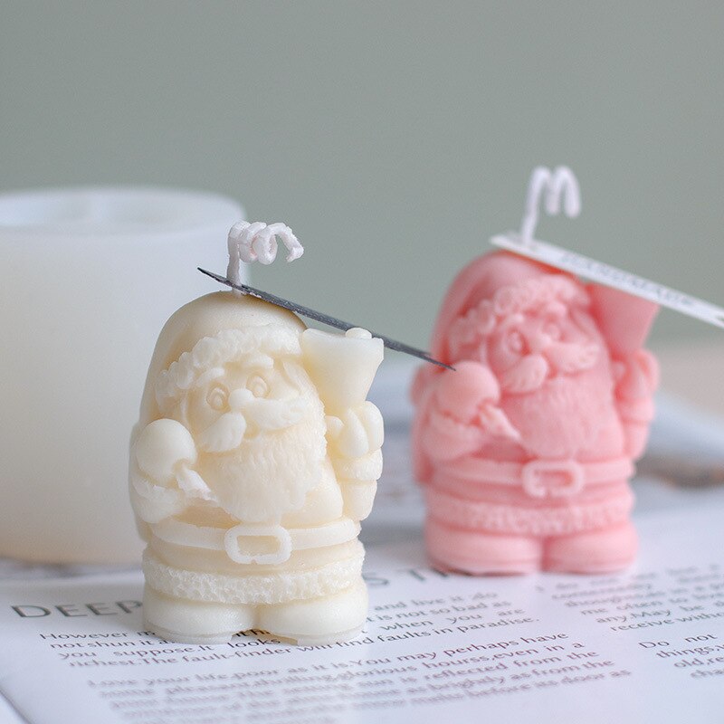 Santa Aromatherapie Kaars Mold Kerst Diy Cake Bakken Gips Silicone Mold 3d Siliconen Mal Voor Kaars Maken Hars Mallen