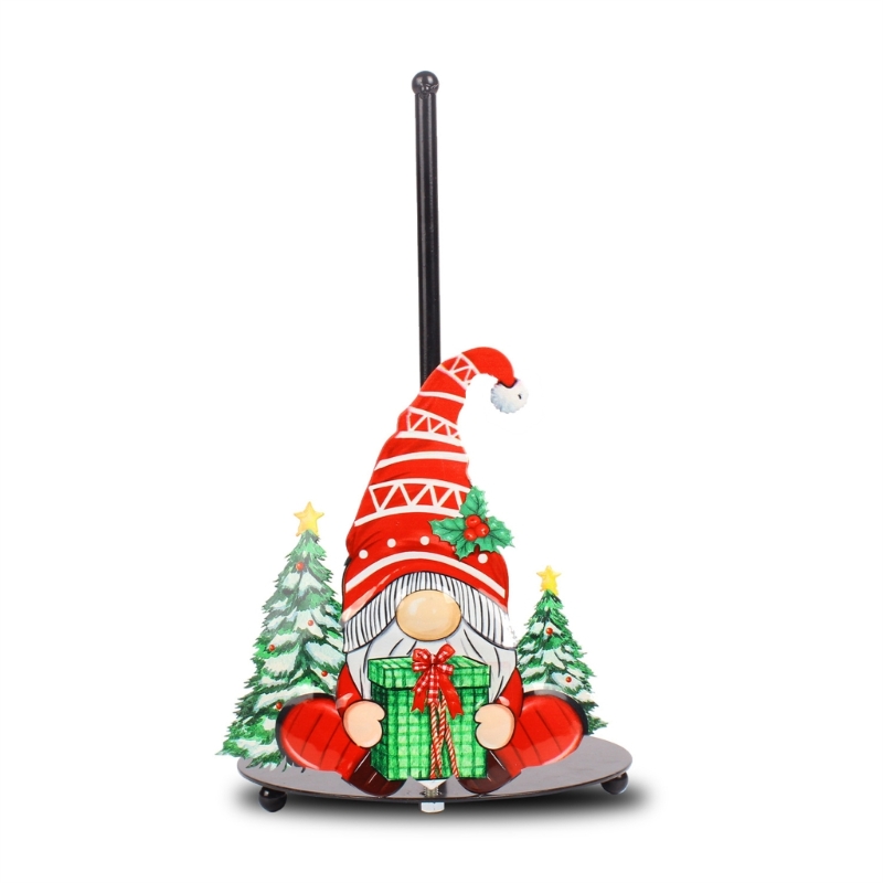 Countertop Paper Towel Holder Kitchen Roll Paper Stand Flowers Christmas Iron Napkin Stand Vertical Tissue Holder: Blue