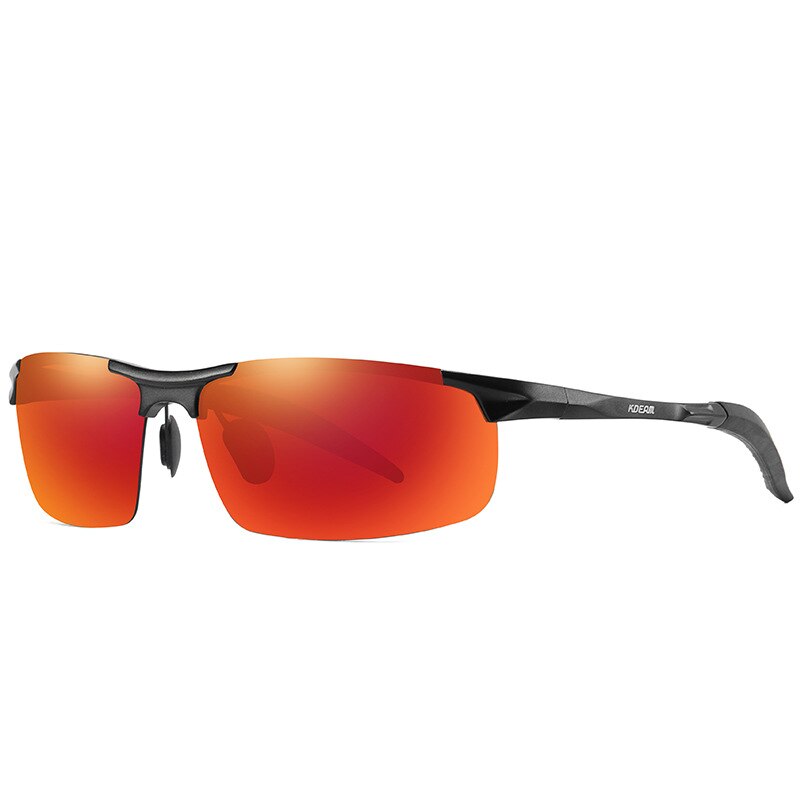 Zonnebril met aluminium magnesium montuur, gepolariseerde hd-veiligheidsbril voor bestuurders, outdoor strand surfbril, fietsbril, winddichte bril: C2