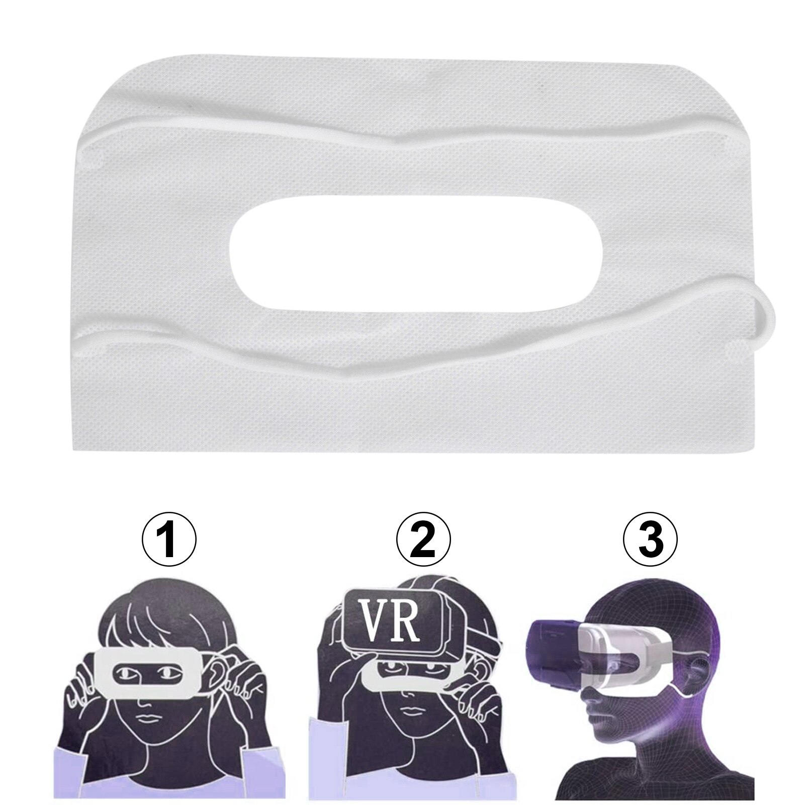100 Stks/set Vr Wegwerp Eye Pad Gezicht Cover Masker Niet-geweven Sanitaire Masker Voor Infecties Preventie Voor Oculus quest 2 Vr