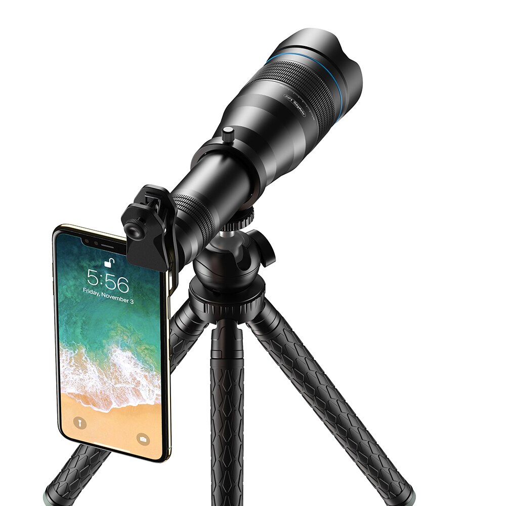 APEXEL 28x/36x/60x HD Telephoto Zoom Smartphone Monocular Telescope Camping Phone Telephoto Lens for Xiaomi/Samsung/Android