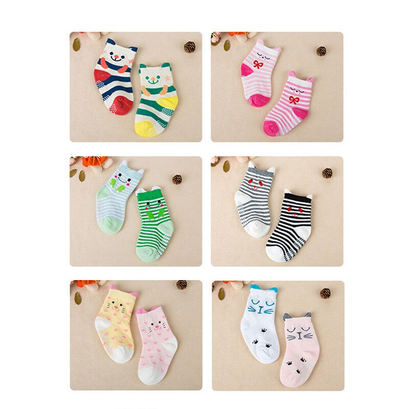 2 Pairs Newborm Baby Socken Baumwolle Imitieren Hand genäht Kopf Silikon Anti-skid Kleidung Zubehör Cartoon Socke Jungen mädchen