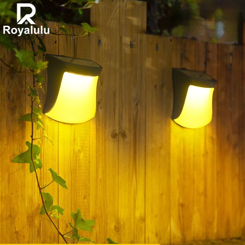 Royalulu Solar Led Verlichting Buiten Waterdicht Wandlampen Tuin Yard Decoratie Path Fence Dek Stap Lamp