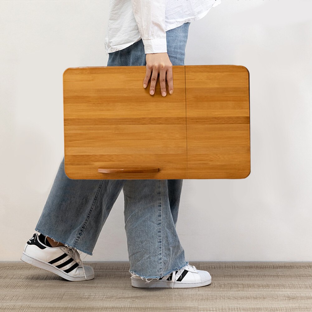 Bamboo Laptop Desk Dormitory Bed Lap Desk Adjustable Book Reading Tray Stand Study Table Mobile Lazy Lap Tray