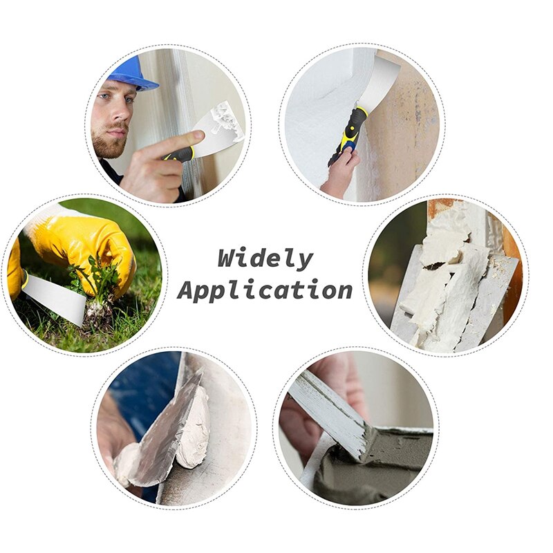 5Pcs Putty Knife Set 1.5/2/3/4/5 Inch Spackle Knife Set Stainless Steel Cleaning Shovel for Remove Wallpaper
