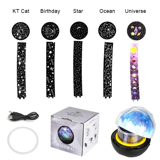 LED Nachtlampje Sterrenhemel Draaien Projector Lamp Universe LED Lamp Baby Kleurrijke Licht Voor Kinderen Verjaardag Kerst Cadeau: Default Title