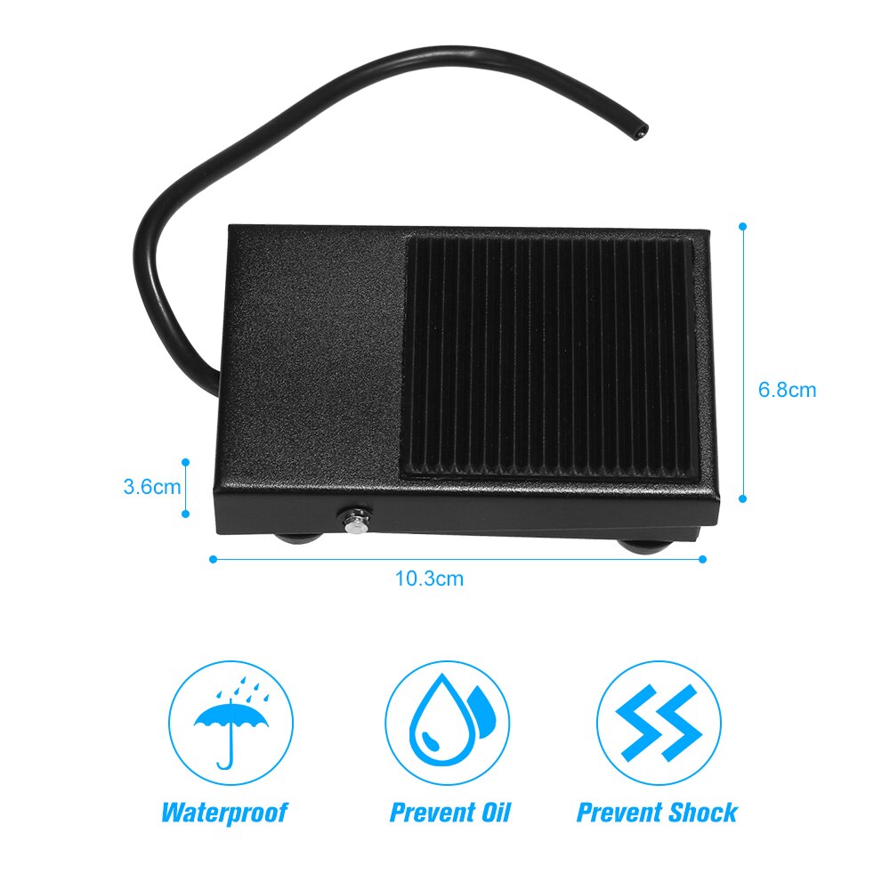 Heavy Duty Metal Skidproof Foot Pedal Switch Treadle Foot Switch Momentary Control 3 Wire NO/NC Auto Reset Switch