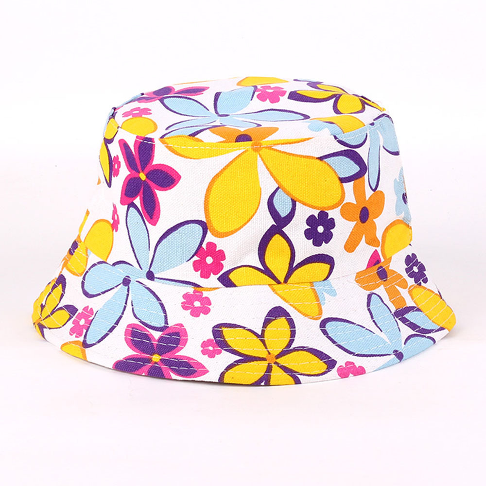 Bøttekatte mænd kvinder unisex blomsterprint bananhat bob caps hip hop cool udendørs sport sommer strand sol fiskeri