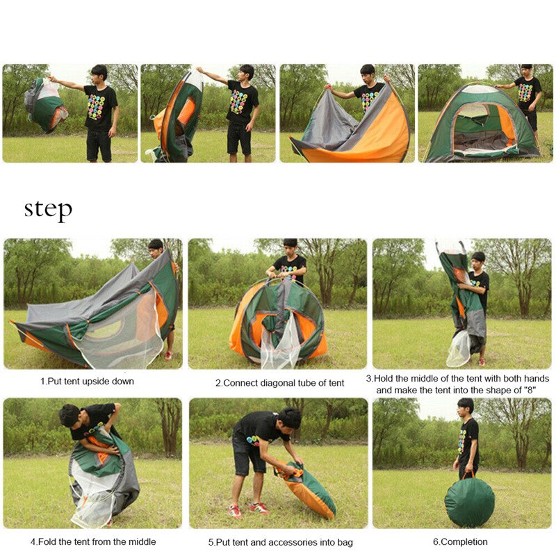 Automatic Tents 3-4 Person Auto Pop Up Tents Family Tent Beach Tent Waterproof Camping Hiking Tent Waterproof Large Family Tent