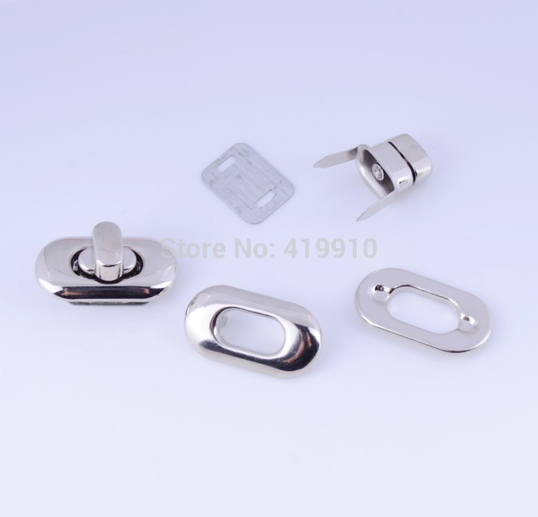 Gratis -10 Sets Zilver Tone Handtas Accessoires Purse Twist Turn Lock 19x35mm J1840