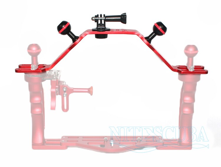 Nitescuba-soporte de Carcasa para cámara de buceo, bandeja de mango, soporte de agarre, barra transversal de elevación para fotografía subacuática Nauticam: red handle and mount