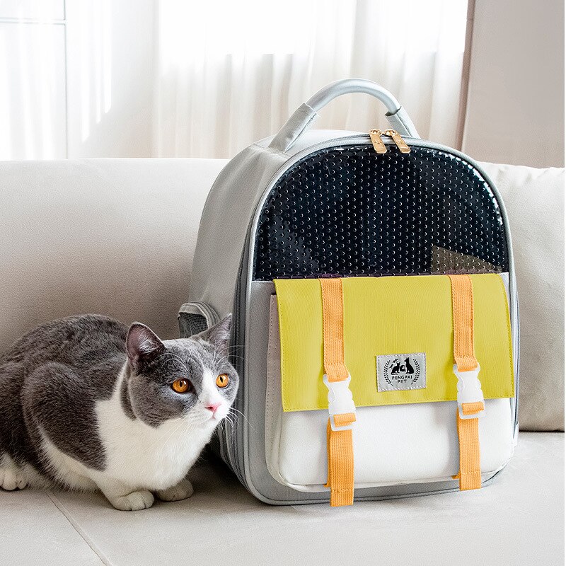 Kat Draagtas Kleine Hond Ademend Vervoer Rugzak Pet Outdoor Travel Schoudertassen Puppy Kitten Hond Draagtas Bagpack: YELLOW