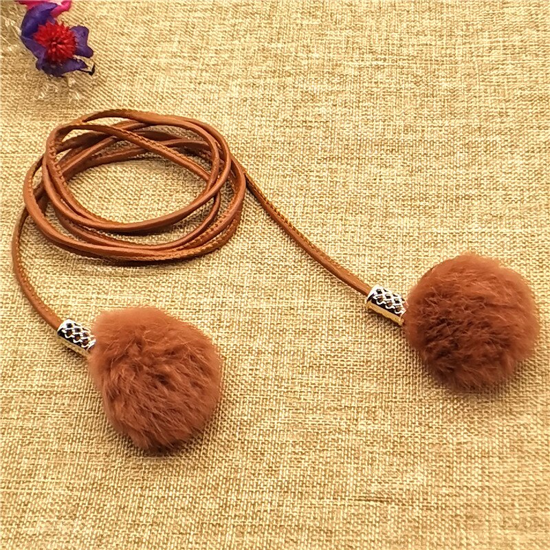 Women's Thin Belt Bow Simple Chain Belt Women's Versatile Korean-style Cool GIRL'S Waist with Skirt Coat Constant Guangtai?: Camel