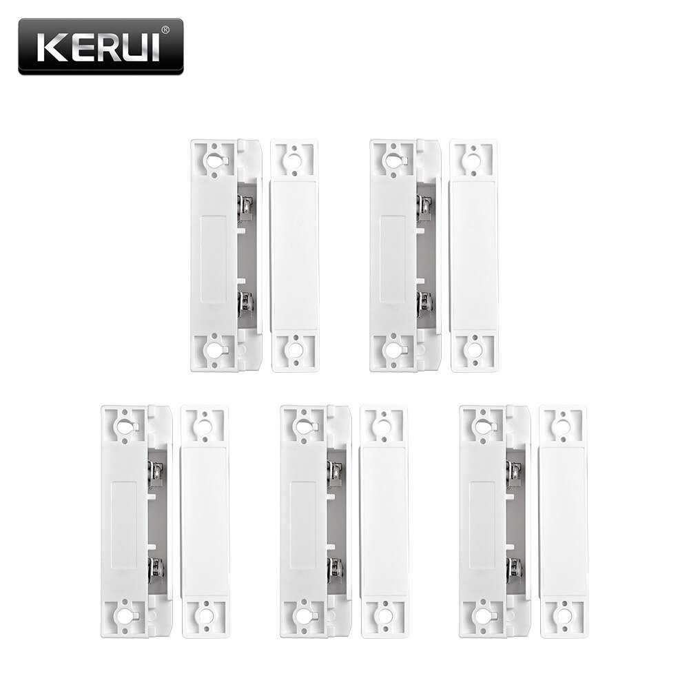 5 unids/lote Interruptor de Sensor magnético para puertas y ventanas con cable, funciona con sistema de alarma con cable PTSN y GSM, Detector de huecos para puertas y ventanas