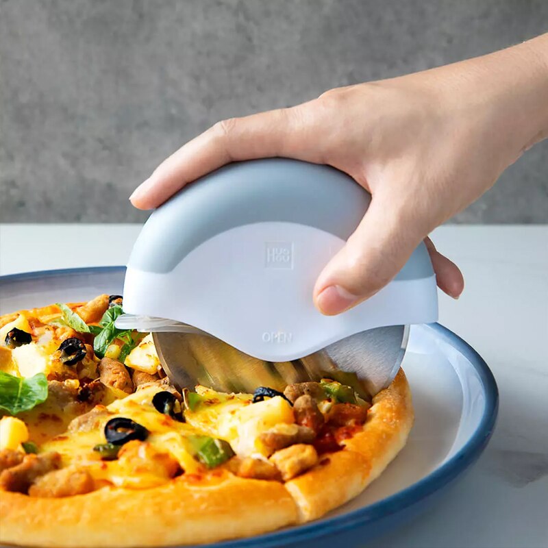 Huohou Pizza Cutter Roestvrij Staal Taart Mes Pizza Wielen Schaar Keuken Bakken Tools Voor Pizza Taarten Wafels