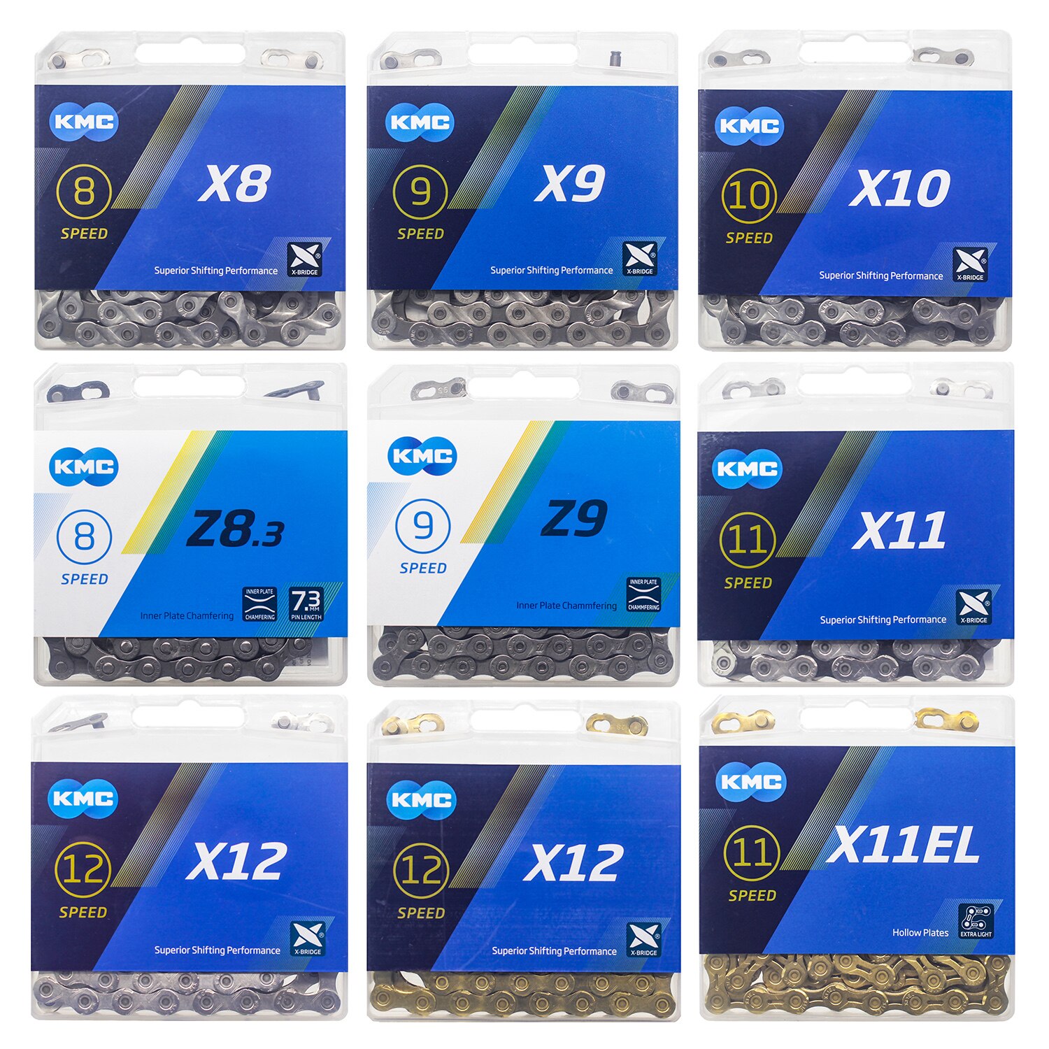 Kmc  x8 x9 x9sl x10 x10sl x11sl x12 cykelkæde 9s 10s 11s guld til mtb/landevejscykel til shimano/sram 8 9 10 11 speed 116l / kæde