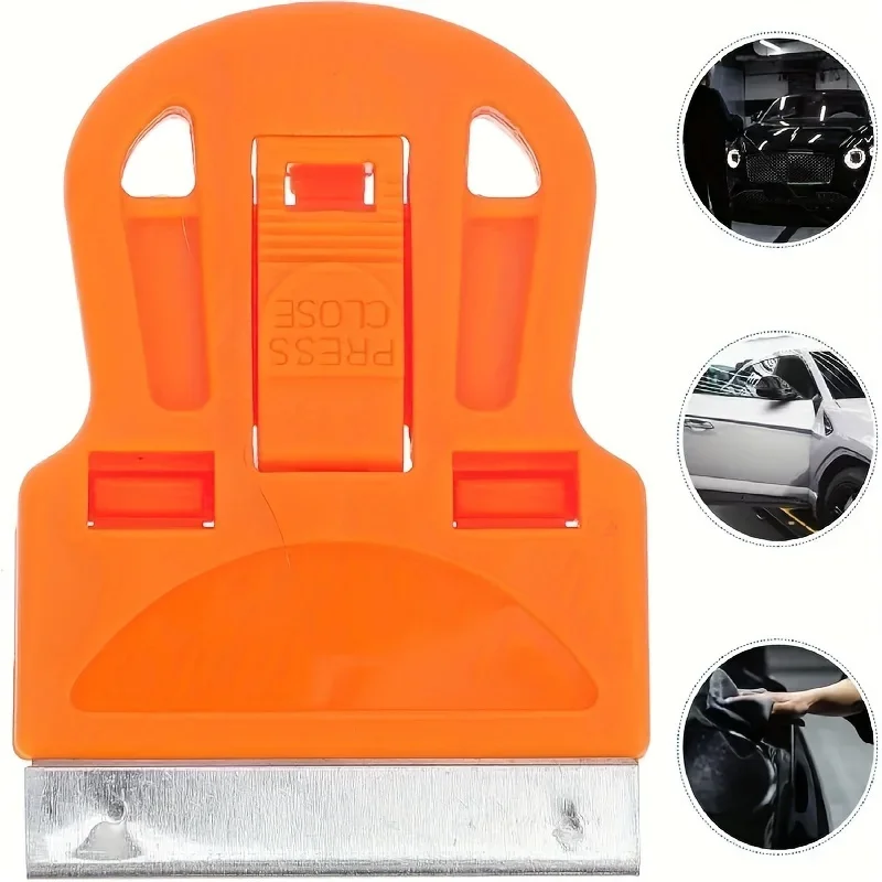 Mini Scrapers, Mini Plastic Handle Steel Blade Window Paint Scraper, Wallpaper Sticker Decal Residue Label Removal, Putty Knives