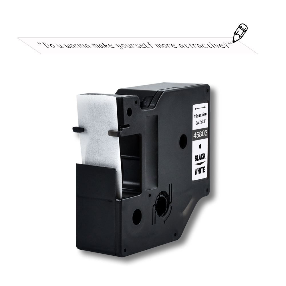 dymo d1 19mm 45803 black on white label tapes Ribbon compatible Dymo D1 label printer for Dymo Label Printer DYMO LM160 LM280