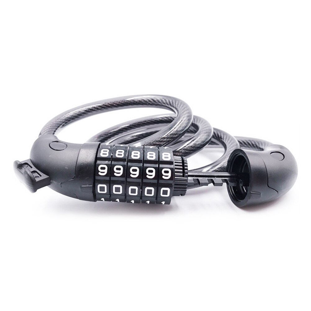 Five-digit Password Lock Steel Wire Lock Cycling Bicycle Anti-theft Bike Safety Portable Waterproof Cycling Elements