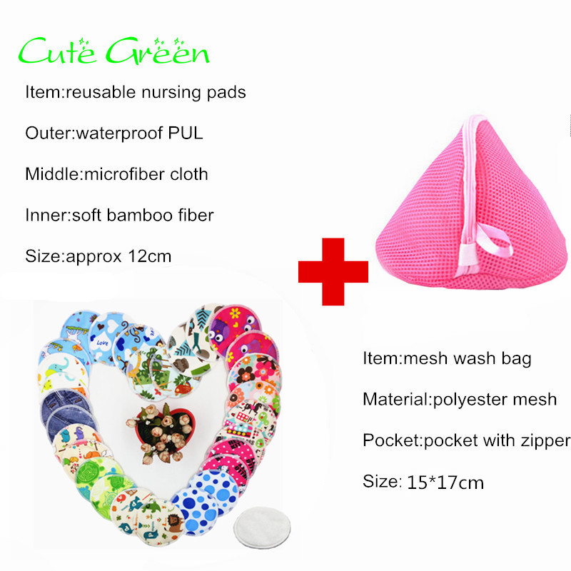 10 stücke reusable still pad + 1pc waschen tasche; mama stillen waschbar brust pad wasserdichte PUL hohe saugfähig bambus pad pflege