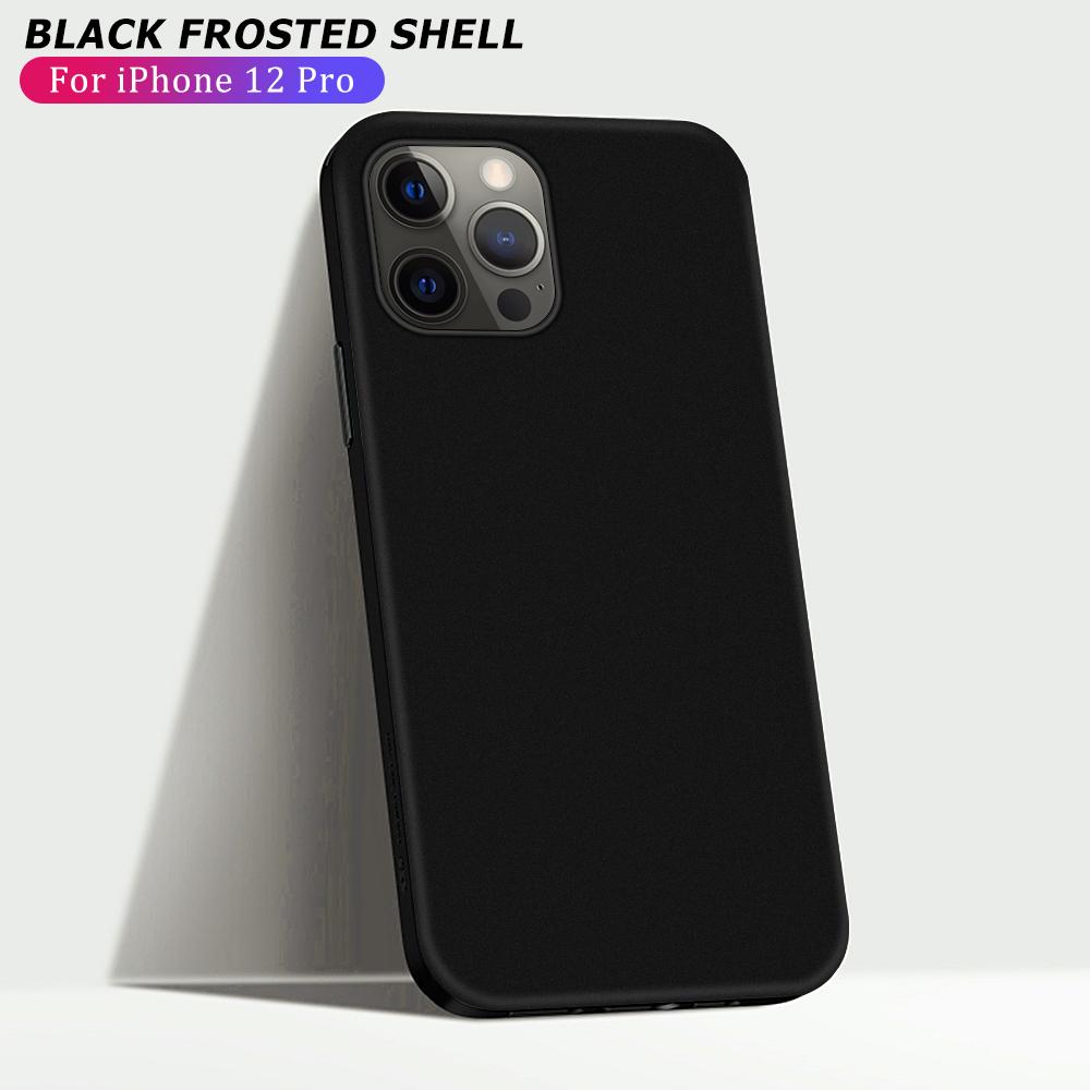 Per iPhone 12 Pro Max custodia protettiva in Silicone morbido TPU nero opaco per iPhone 12 mini 8 7 6 S Plus X XS MAX XR 11 pro Max custodia