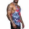 Gilet imprimé pour hommes, respirant et moulant, pour Fitness, sport d&#39;athlétisme, Fitness,: M / Rouge