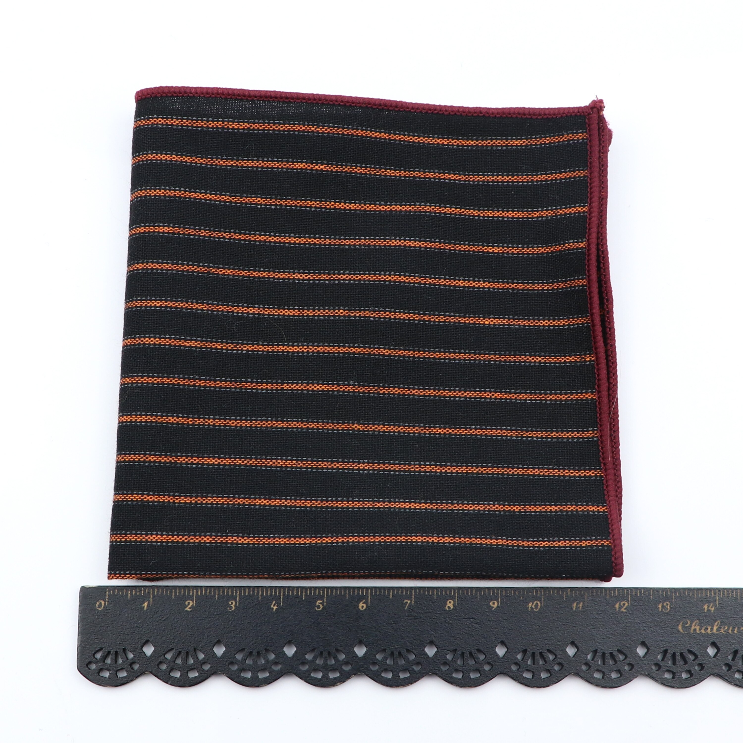 Mouchoir de poche en laine de coton pour hommes, 24CM de largeur, mouchoir épais rayé de couleur unie pour femmes et hommes, accessoire de soirée décontracté