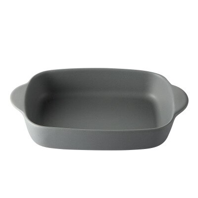 Ceramic Plate Household Bina Baking Tray Oven Plate Dish Risotto Dish Restaurant Cheese Rice Dish Deep Dish Wy1162010: Grey