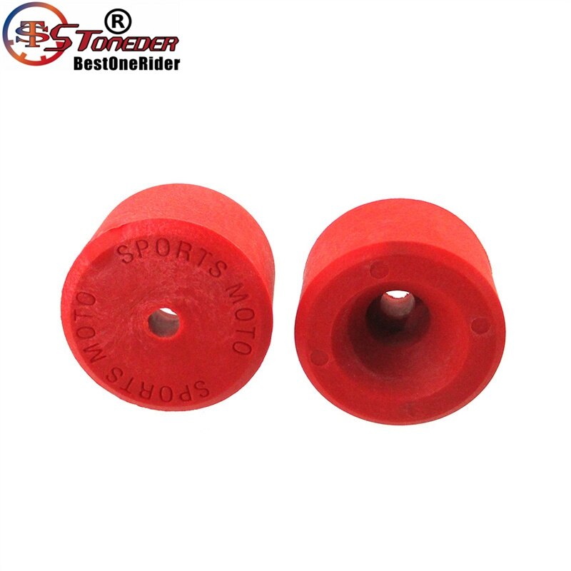 STONEDER Black &amp; Red Supermoto Crash Bobbins Rubber For Pit Dirt Motor Bike Motord