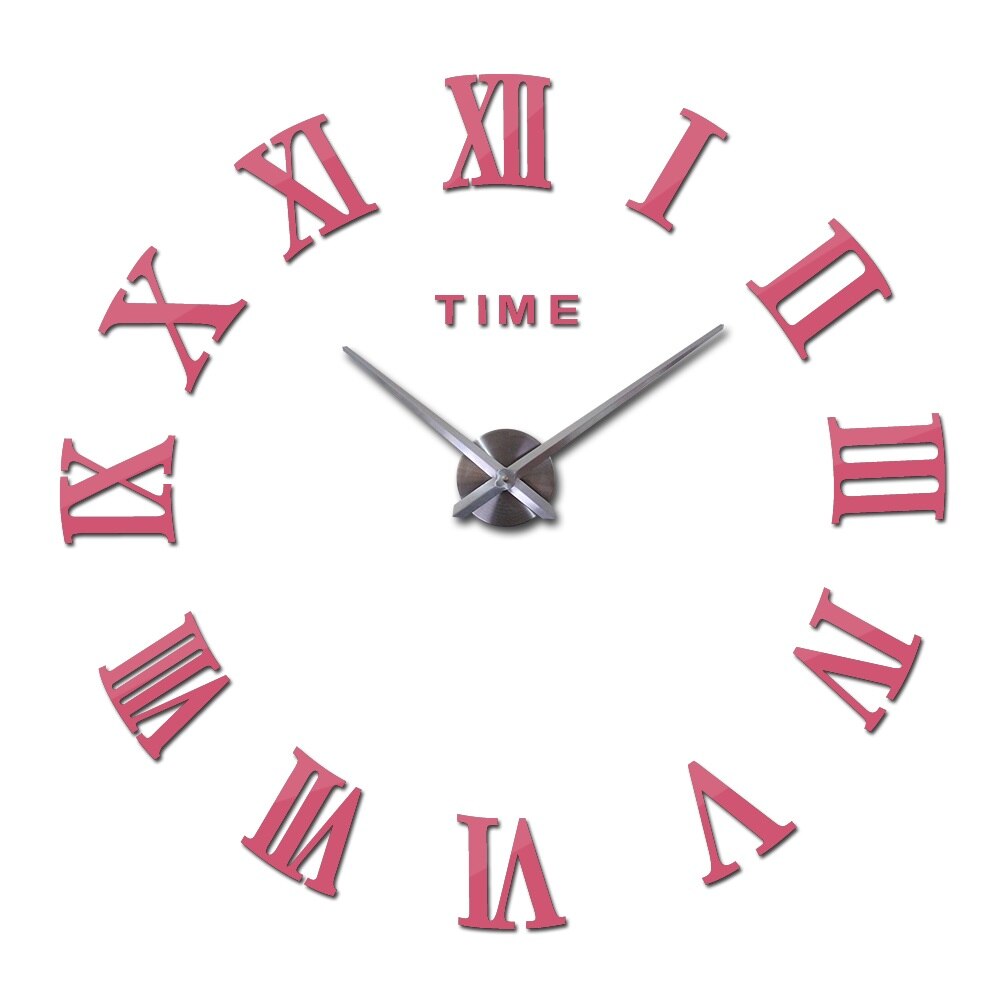 Echt Digitale Spiegel Große Wanduhr Moderne Wohnzimmer Quarz Metall Uhr Freies Hause Dekoration: Rosa / 37Zoll