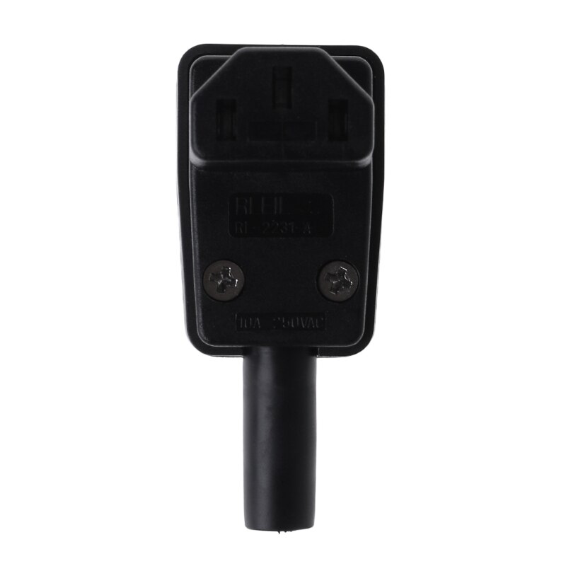 W3JB 90 Degree Angled IEC 320 C13 Female Plug AC 10A 250V Power Cord Cable Connector