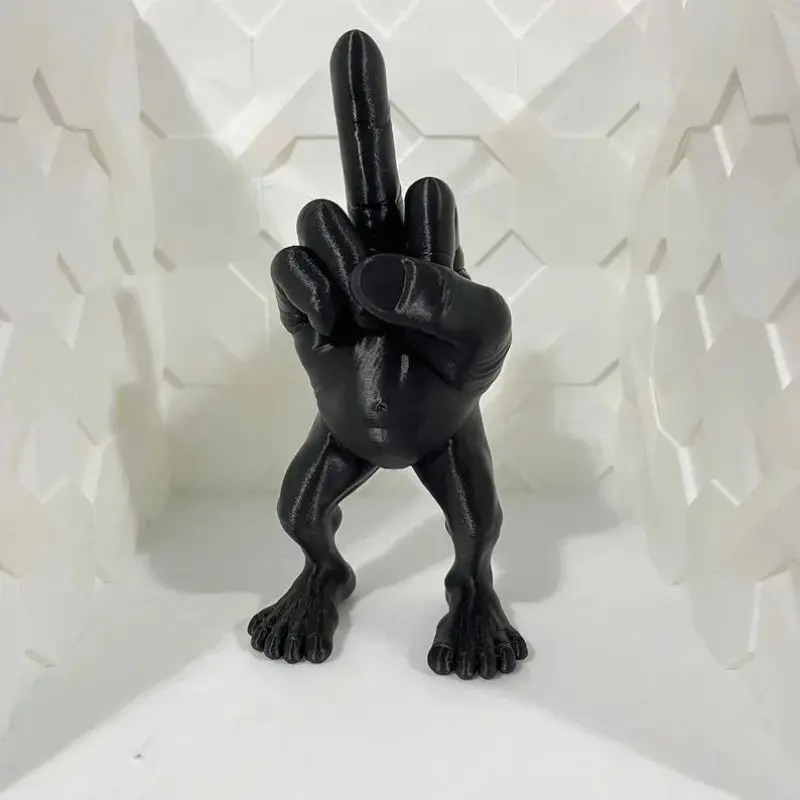 Middelvinger Figuur Met Benen Kantoor Bureau Hars Ornamenten Creatieve Grappige Middelvinger Bureaublad Decoratie