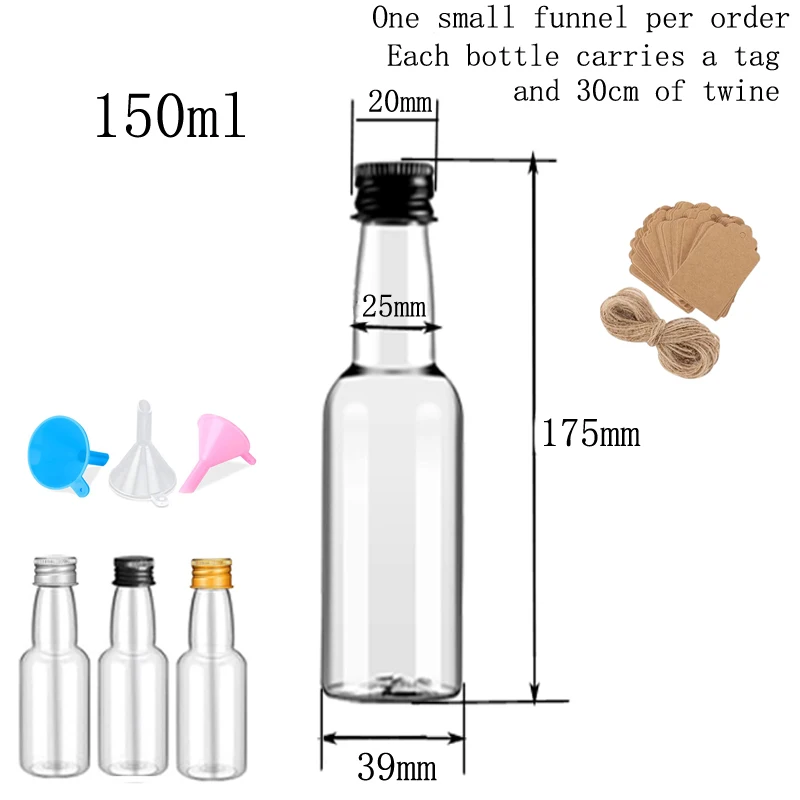 10 Uds 30ML-150ML Mini botella de licor de plástico portátil botellas de jugo contenedor de bebidas reutilizable para favores bodas fiestas favores: Azul oscuro / 5 ml