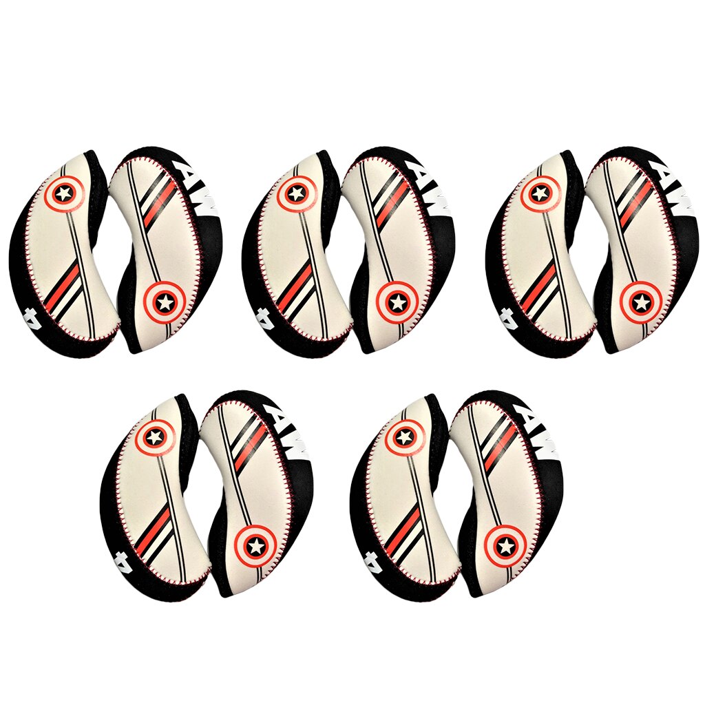 10 Pcs Neopreen Golf Iron Head Covers Putter Wedge Beschermhoes Tas Laarzen Club Accessoires