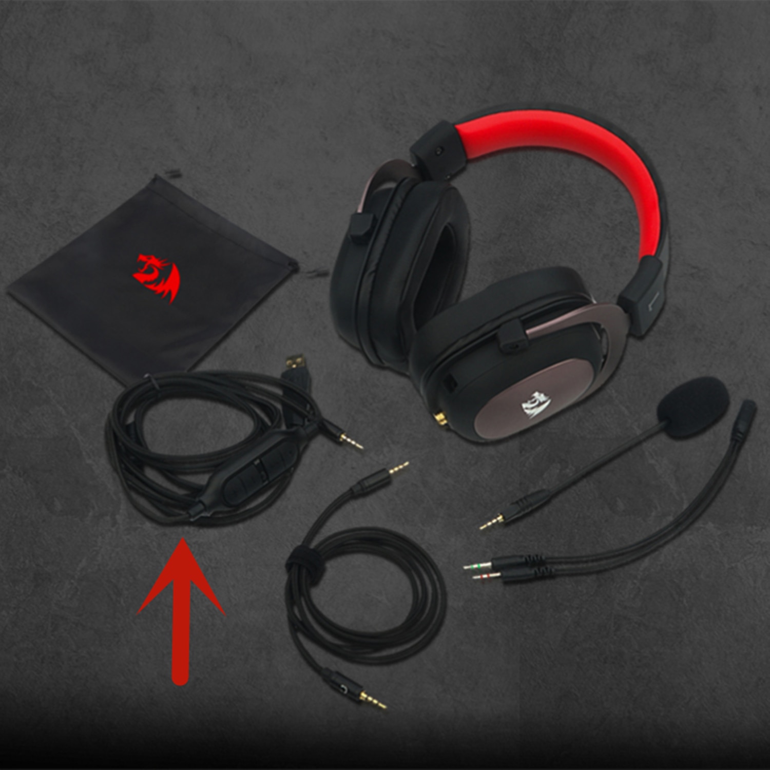 Redragon H510 Zeus Original genuine USB cable 3.5mm Male Audio AUX Jack to USB 2.0